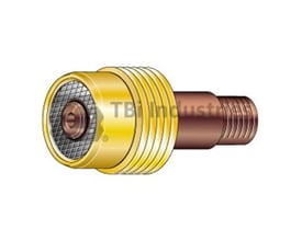 Gaslinse TIG SR 9/20 Jumbo fra Teknisk Belysnings Industri med 2,4mm diameter og 40,5mm længde i messing og kobber.