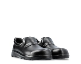 Sika Footwear 172111 Optimax S2 sorte hyttesko i str. 37 med blankt Permair-læder og hvid baggrund.