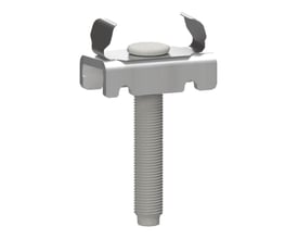 Lauritz Knudsen T-Bolt 26U, M10 x 50mm, varmgalvaniseret stål, vist på hvid baggrund.