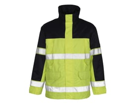 Mascot vinterjakke 00930-880 i hi-vis gul/mørk kombination med reflekser og stor krave.