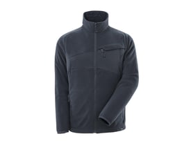 Bagfra af Mascot Accelerate fleecejakke i mørk marineblå, str. XL, der viser den glatte fleece-overflade og detaljer ved kraven.