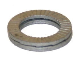 Heico-Lock låseskive til 5mm bolte med 9mm udvendig diameter og Delta protekt overfladebehandling i stål.