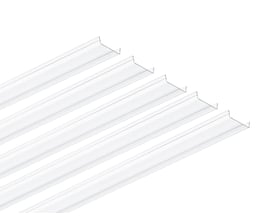 Philips BN510Z boldsikkert cover til OneEase IP23-armatur, vist som flere lange, lyse profiler på skrå.