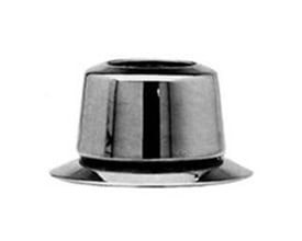 Detaljebillede af Karfa rørbøsning med flange, viser den glatte, polerede overflade i rustfrit stål.