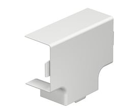 OBO Bettermann WDK T-stykke til kabelkanaler i perlehvid, 30 x 45 mm, viser design til retningsændring.