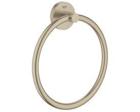 Grohe Essentials håndklædering i børstet nikkel finish af slidstærkt metal med elegant, cirkulær form og skjult montering.
