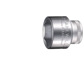 Stahlwille 14 x 3/8" 6-kant topnøglehoved af sejhård stållegering med tynde vægge.