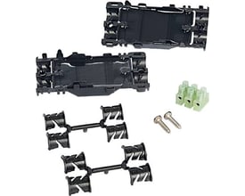 HellermannTyton Relilight gelmuffe V32,5 P1 med tilbehør som skruer og klemmer på en hvid baggrund.