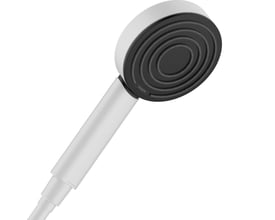 Hansgrohe Pulsify 105 håndbruser i mat hvid med PowderRain stråletype og G ½ tilslutning.