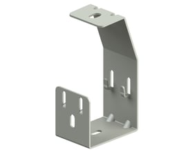 Legrand vinkelophæng SF 100-G, et gråt metalbeslag med flere monteringshuller og kroge til gitterbakker.