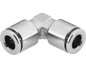 Festo vinkel-stikforbindelse NPQH-L-Q12-E-P10 med 11mm nominel størrelse i metal og sort, monteret i alle positioner.