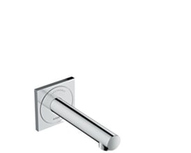 AXOR berøringsfri batteri i krom med 165mm tud til vægmontering, viser den blanke messingoverflade og elektroniske sensor.