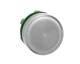 Schneider Electric ZB5 LED lampehoved i hvid, 22mm diameter, med riflet linse, ideel til stærkt lys.