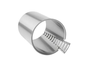 Romacon støttebøsning i rustfrit stål AISI304, 63mm diameter og SDR11, med synlig kile og 175mm længde.