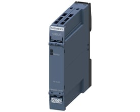 Siemens SIRIUS 3RN2000 termistorrelæ med 1CO, 24VACDC og fjederterminaler i mørkeblå plast på hvid baggrund.