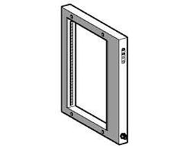 Schneider Electric rammefotocelle 200x120 mm, en grå sensorramme med synlige skruehuller og indikatorlamper på siden.