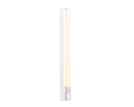 Produktbillede af Nordlux Sjaver LED lampe, hvid, vist lodret med lysende front og kontakt nederst.