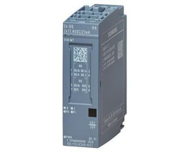 Siemens SIMATIC ET 200SP HA digital ex-i output module, Ex-DQ 2x17,4VDC/27mA, med klar mærkning og QR-kode.
