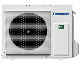 Panasonic L/L Standard Udedel U-25PZ3E5, 2,5 kW luft-til-luft varmepumpe med R32 kølemiddel og tydeligt Panasonic logo.