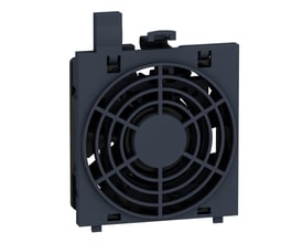 Schneider Electric ventilator til ATV340 frekvensomformere, 5,5-7,5kW, mørkegrå plast og hvid baggrund.