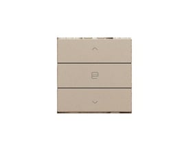 Niko motortryk i champagnefarve, enkelt design med tre knapper til op, stop/program og ned.