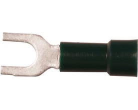 Elpress isoleret gaffelkabelsko i grøn, M3,5, til 0,25-0,75mm² Cu-leder med fortinnet kobber.