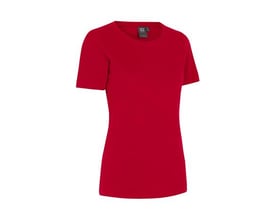 Rød ID Identity T-shirt til damer i str. M, lavet af blød antipilling interlock-kvalitet med let figursyet pasform.