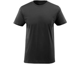 Mascot T-shirt Calais i sort, størrelse 6XL, lavet af 100% bomuld med rund hals og ribkant.