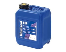 Blå Unipak Multiseal HR 5L dunk til varmesystemer, med mærkat der viser produktinformation og Unipak logo.