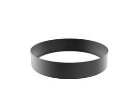 Sort, rund høj dekorring fra NVC Lighting til Amarillo plafond Ø360 mm, vist skråt forfra.