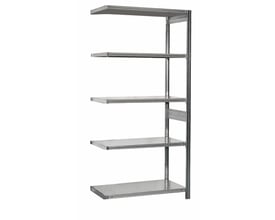 Bito Lagerteknik tilbygningsreol type EL i blankforzinket stål med 5 hylder og mål på 2000x1000x500 mm.