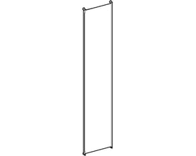 Tegning af Contura Shower RD NKH/NVH brusevæg, der illustrerer designet med 90 cm bredde og hvide profiler.