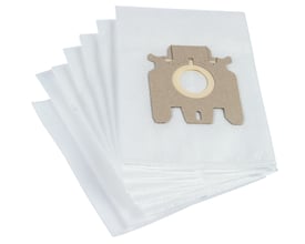 Pakke med 3 stk. Nordic Quality MMI 2132 støvsugerposer i hvidt mikrofibermateriale med papholder.