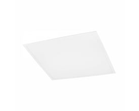SpectrumLED Algine LED-panel på 60x60 cm med hvid kant, justerbar effekt og CCT-funktion, set skråt forfra.