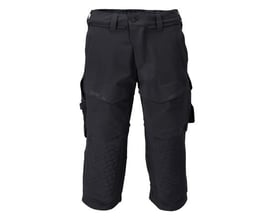 Mascot Customized knickers i mørk marineblå C60, vist forfra med fokus på slidstærke CORDURA® knæforstærkninger og praktiske lommer.