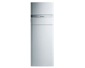 Vaillant ecoCOMPACT VCC 206/4-5 kondenserende gaskedel, isoleret hvid enhed mod lys baggrund.