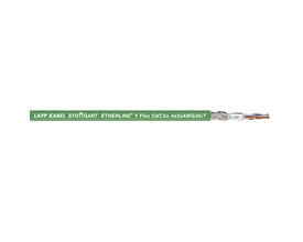 Lapp Kabel ETHERLINE® PN Cat.6A FLEX FC industrielt Ethernet kabel med grøn yderkappe og synlige indre ledere.
