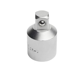 Ironside overgangstop med 1/2″ indvendig til 3/4″ udvendig tilslutning, set skråt med firkantet drev.
