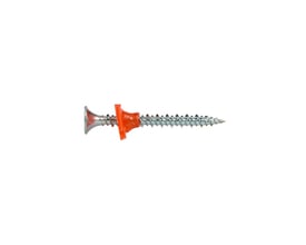 EJOT gipsskrue på bånd, 3,9 x 30 mm, med sølvfarvet skrue og rød-orange bånddel ved hovedet.