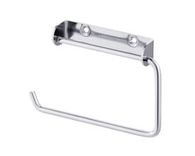 Unico forkromet papirholder med bagplade og simpel bøjle til nem rulleskift, bredde 120mm, højde 85mm.