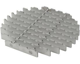 Blücher Circle ribberist i syrefast stål med en diameter på 273 mm, viser det detaljerede riflet mønster og kromfinish.