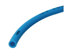 Festo trykluftslange PEN 4x0,75 i blå polyethylen med synligt mærke og dimensioner.