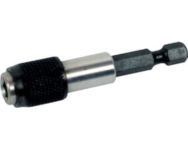 Tecos Quick-lock bitsholder med 1/4" sekskant tilslutning og 75mm længde, med magnet og låsering.