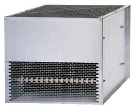 Sinamics bremsemodstand fra Siemens, 125kW med 600V DC input og 4,4 OHM modstand, set forfra med synlig metalgitter og interne komponenter.