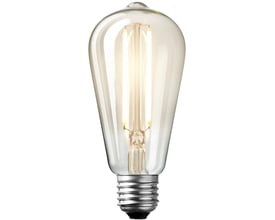 Nielsen Light Pære LED 2W Drop Deluxe med mørktonet glas og synlige filamenter, Ø64 mm, 2200K.