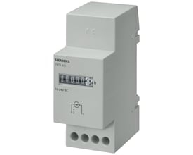 Siemens 7KT5 801 mekanisk impulstæller med 24V DC og 50Hz, viser 000001.12 timers forbrug.