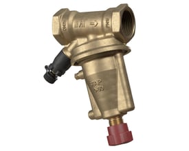 IMI TA STAP differenstryksregulator set fra siden, med mærkater der viser DN25, IMI, FN18 og 10-60.