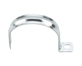 Enkel FZB-kabelbøjle nummer 50 med én lap, fremstillet af galvaniseret metal til sikker kabelmontering.