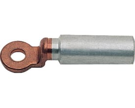 Klauke kabelsko til aluminiumsledere, AL/CU 16/25, med Ø10 kobberøje og aluminiumsrør med blank finish.