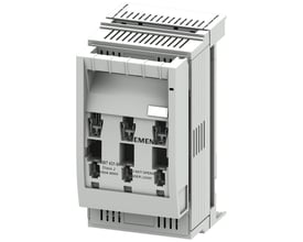 Siemens Sentron J sikringsholder, 3-polet, 100A, 600V, model 3NW7 431-6HG, med klar mærkning og instruktioner.